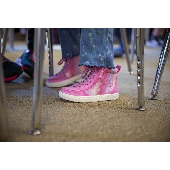 BILLY klasičen visok čevelj - Pink Glitz